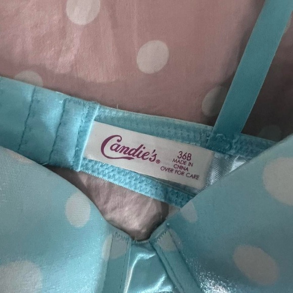 Y2k 2000s candies baby blue polkadot bra - Picture 2 of 3